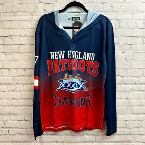NFL New England Patriots Super Bowl XXXIX Champions Hoody Tee Size Large NEW